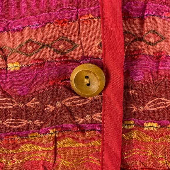 Orvis Womens Blazer Jacket Medium Red Orange Button Textured Polyester Casual - Picture 5 of 13